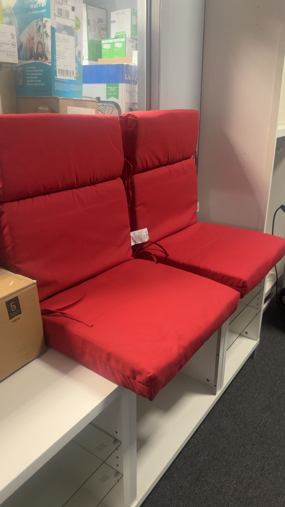 Sunbrella Spectrum Cherry High Back Outdoor Dining Chair Cushion