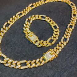 Yellow Two 🇮🇹pieces 20 Inch And Bracelet Set Lab 