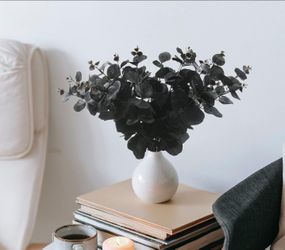 Vintage black faux artificial flower spooky Halloween decor holidays home house decor plant