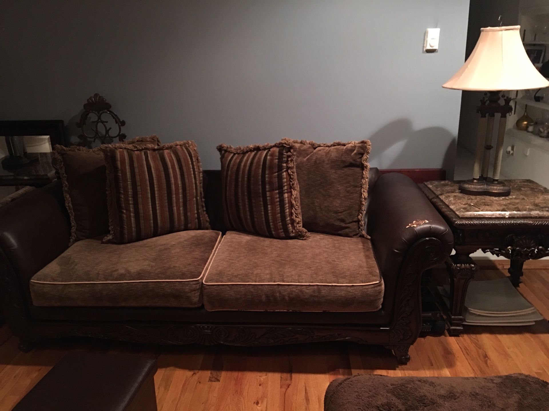 Brown leather Sofa