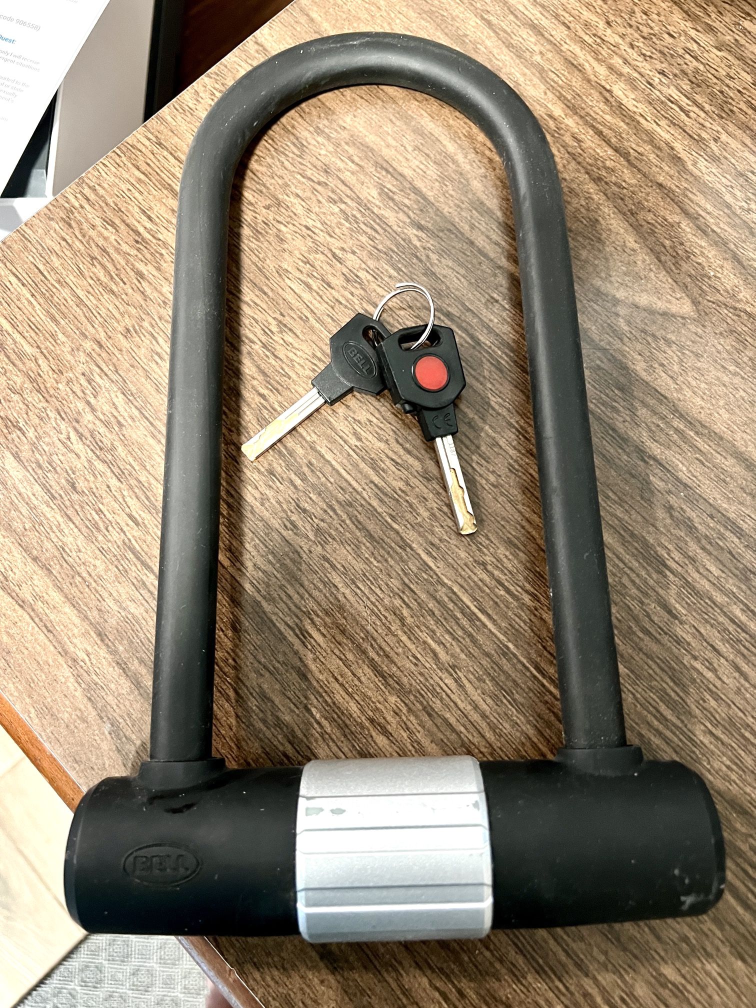 Bell Long U-Lock Anti-Theft Bike 2 Keys