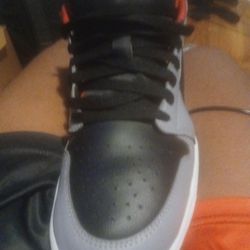 Jordan 1 Low "Black/Fire Red/Cement Grey/White" Men's Shoe Nike