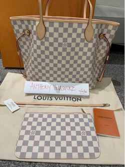 Louis Vuitton Neverfull MM Damier Azur Rose Ballerine