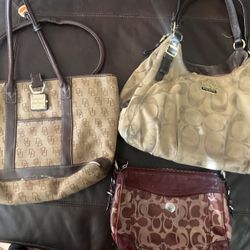 2 Coach Purses And One Rooney And Bourke Large Purse