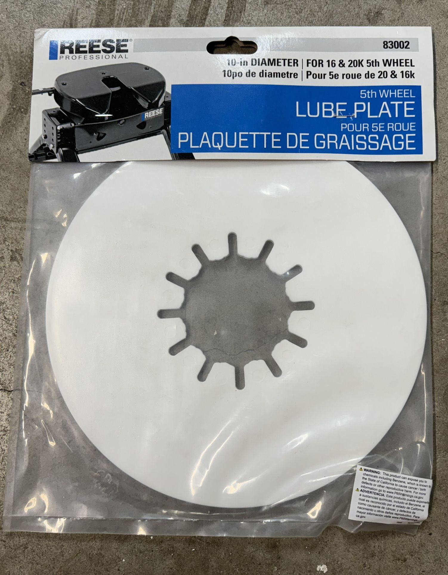 Reese 5th Wheel 10” Lube Plate