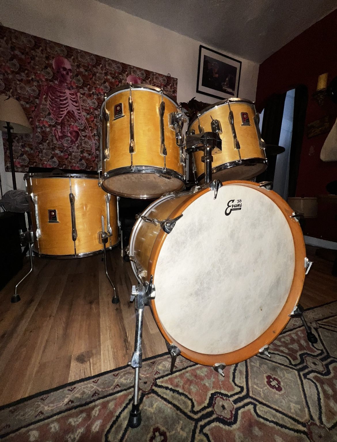 Vintage Premier Resonator Drum Kit 70s 5 Pieces