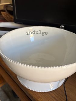 White Dolomite Pier 1 Fruit Bowl