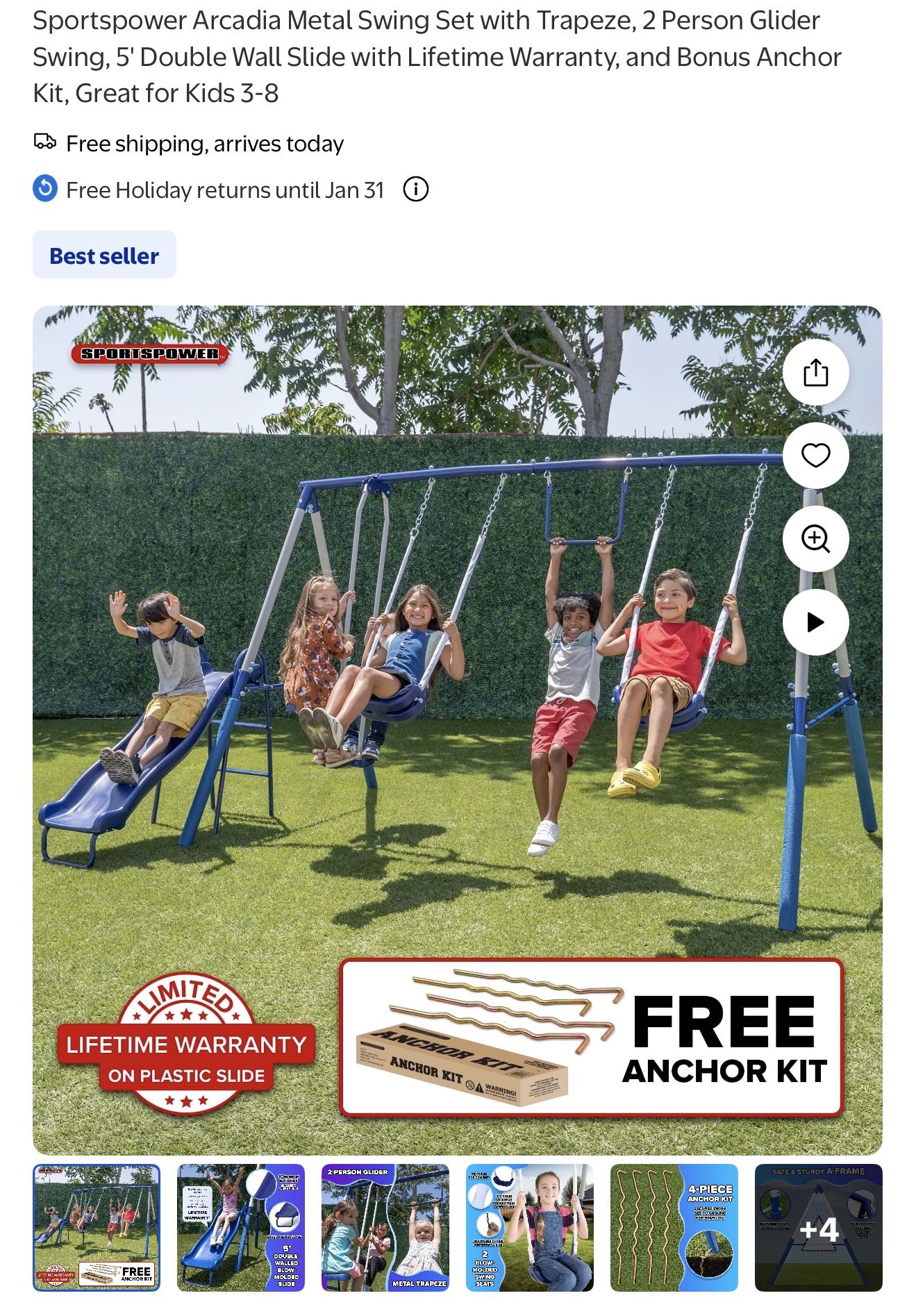 Sportspower Arcadia Metal Swing Set