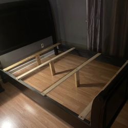 Wood Bed Frame Super Dark Brown 