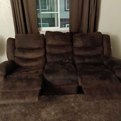 Recliner Couch Loveseat Brown 