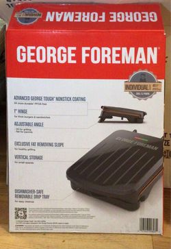 George Foreman Electric Indoor Grill with Drip Tray Black
