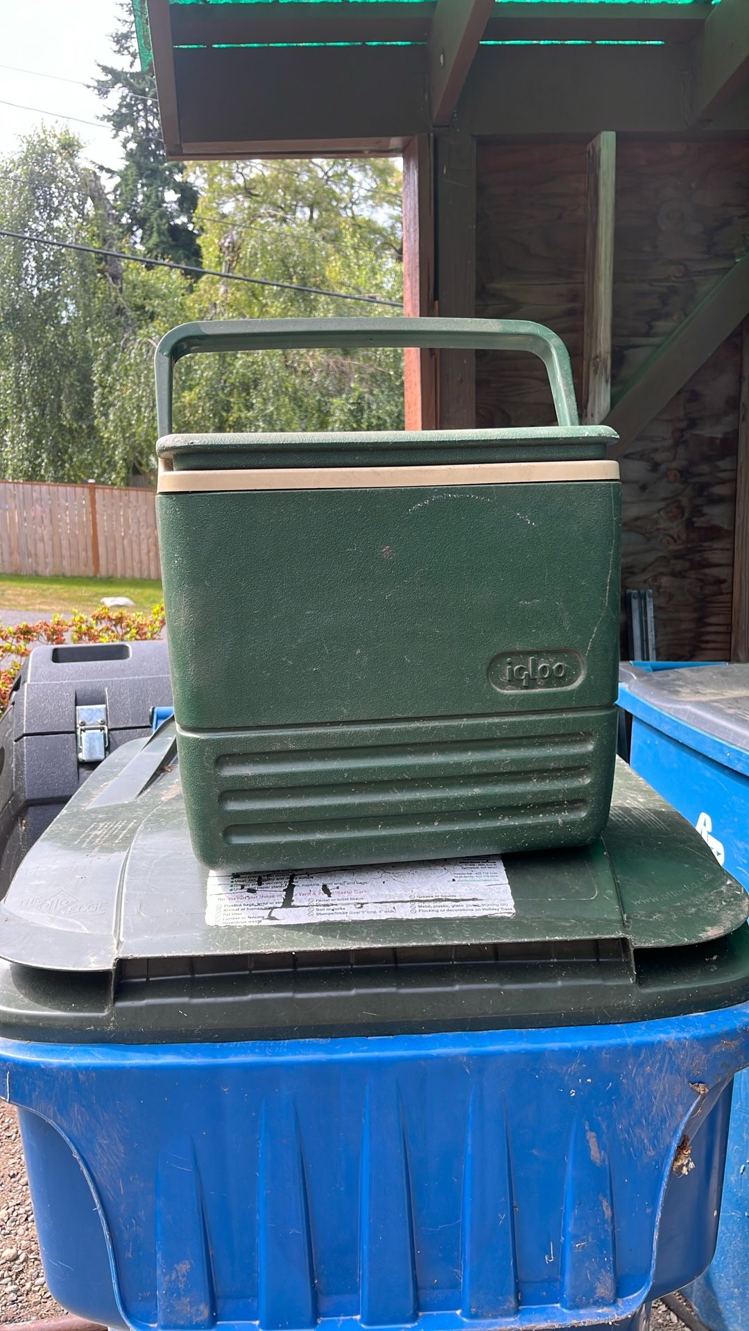 IGLOO Cooler Icebox Lunch Box Vintage Green Personal Size Flip Lid Camping Fishing Beach Tailgating