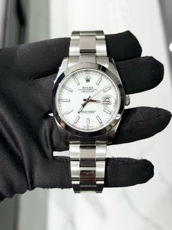 2021 Rolex Datejust 41mm White Stainless With Box