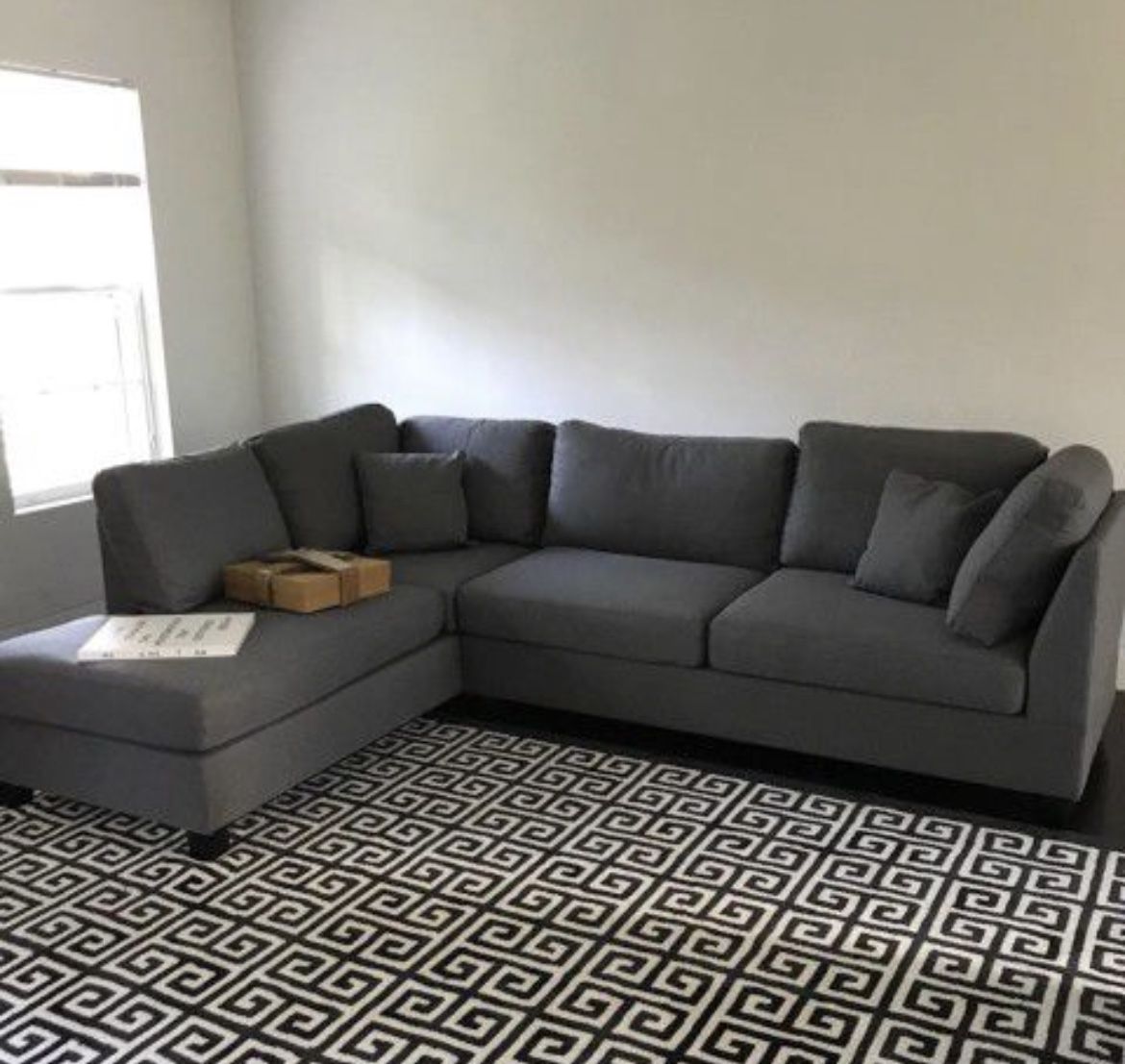 Brand New Gray Sectional Sofa Couch