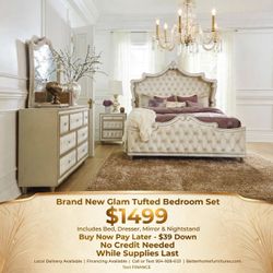 $39 Down new bedroom set| No credit check| Text Finance to 954-928-6121 while supplies last.