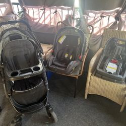 Carseat, Stroller, 2 Bases 