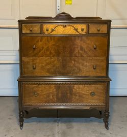 Vintage Waterfall Chest of Drawers / Dresser – 1930s–1940s