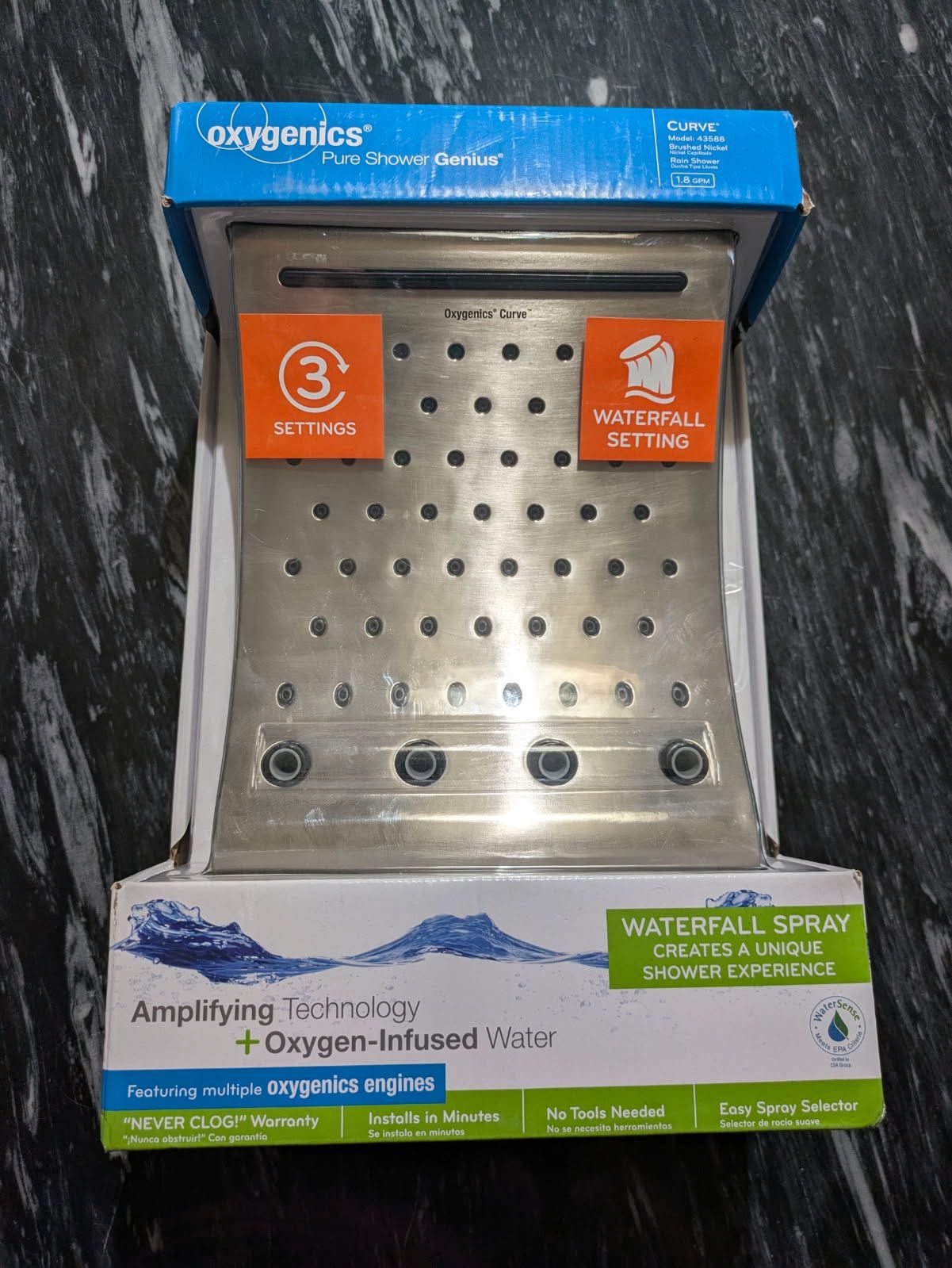 Oxygenics Waterfall Spray Showerhead