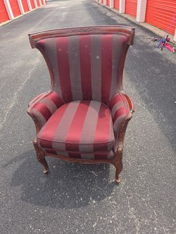 Victorian Style Carved Wood Accent Chair