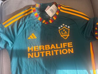 Adidas Soccer Los Angeles Galaxy LG Jersey Authentic Away Mystery Green Gold NEW
