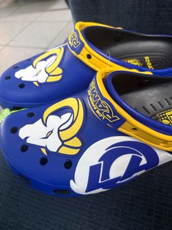 Rams crocs size 13