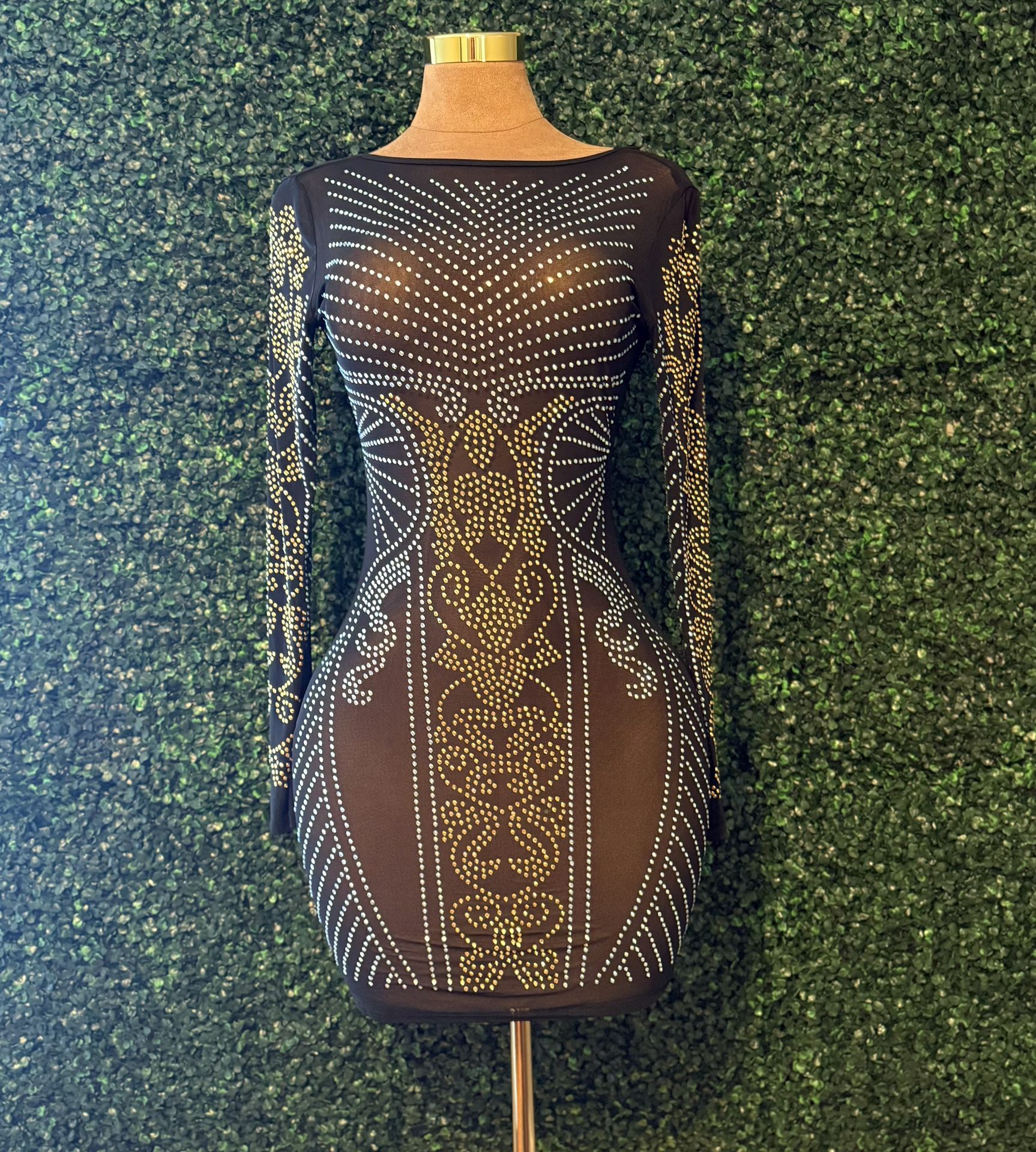 Elegant Black Studded Dress