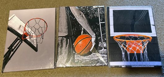 Basketball Canvas Wall Art Prints Set of 3