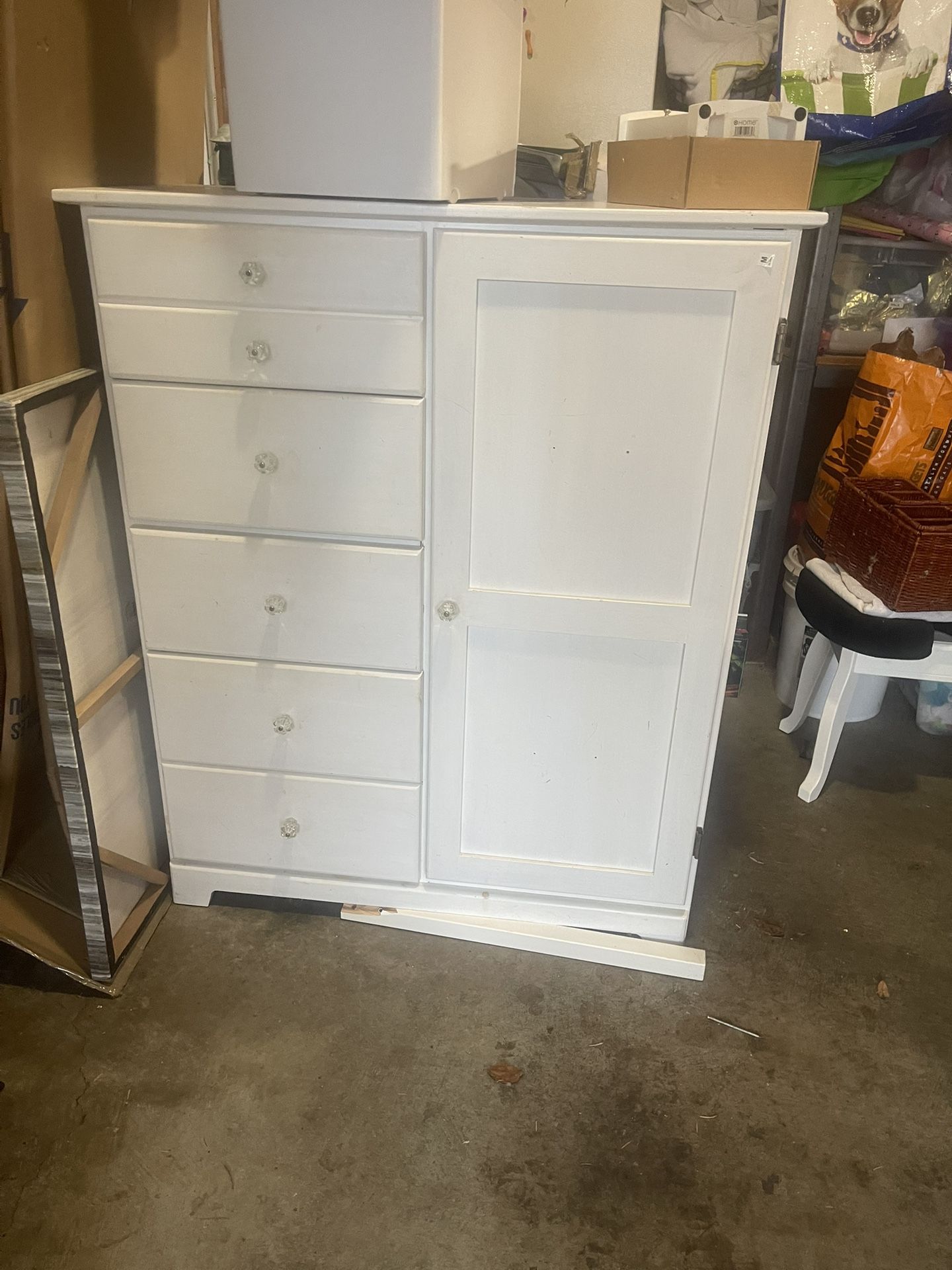 2 Free Chairs And Dresser And Mirrored Coat Rack