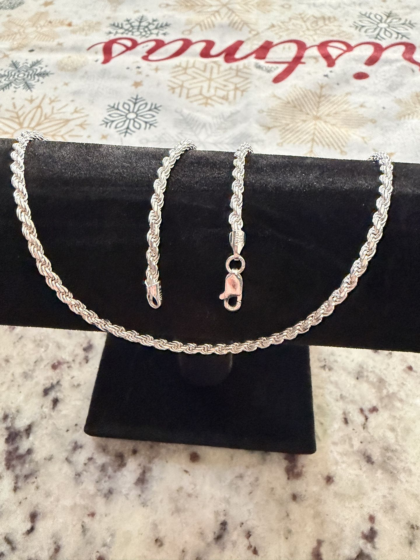 3MM Silver Rope Chain 925 20”