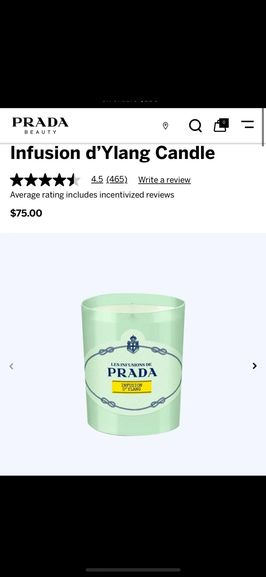 Prada Infusion d´Ylang Candle Fragrance