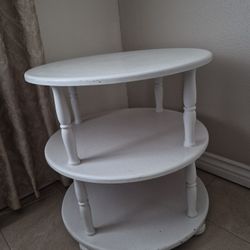 Side Table. Real Wood.  Very Strong And Nothing Is Broken. 24 Inches Diameter  24 Inches Tall