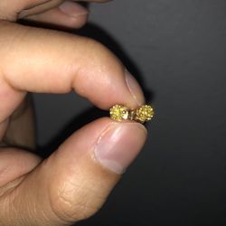 Real Gold Diamond Earrings 