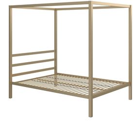 Modern Metal Canopy Twin Size Platform Bed with Mattress 