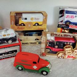 9 Ertl Diecast Metal Coin Bank Lot Borden Dr Pepper Pepsi Pep Boys Christmas Gifts Stocking Stuffers