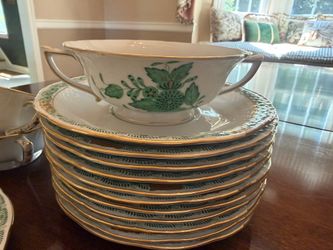 Herend Chinese Bouquet 12 Soup Cups w/Saucers—Excellent Condition Smoke and pet free household