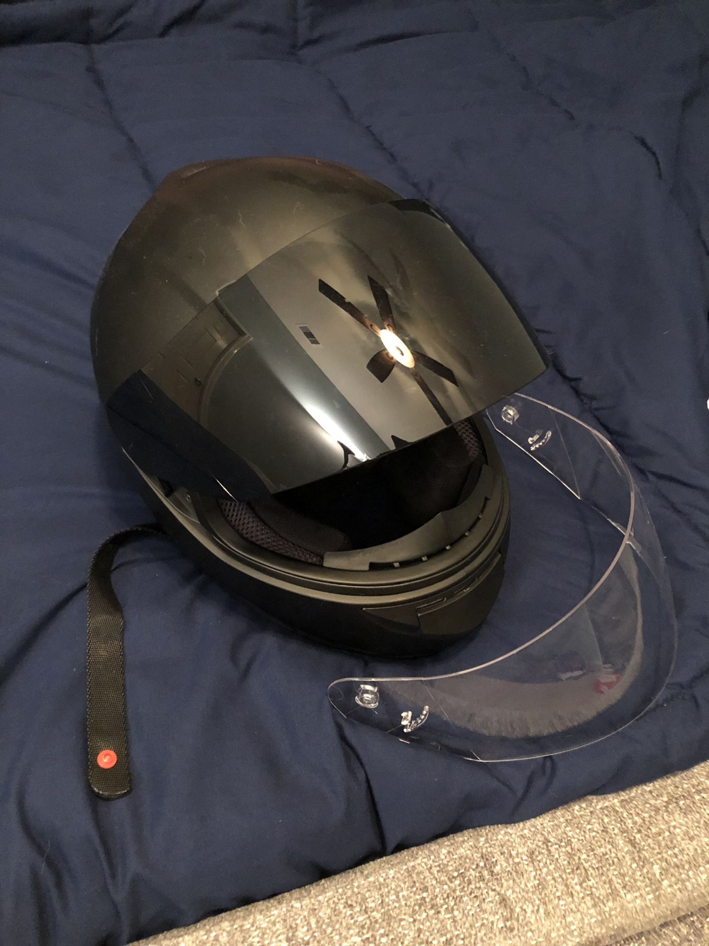 GDM DK-140-MB Duke Series full face helmet with clear and tinted visors