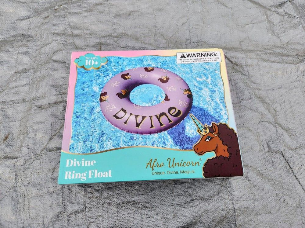 Unicorn Inflatable Pool Beach Swim Ring Float Water Tube 39” Divine Purple-NEW!