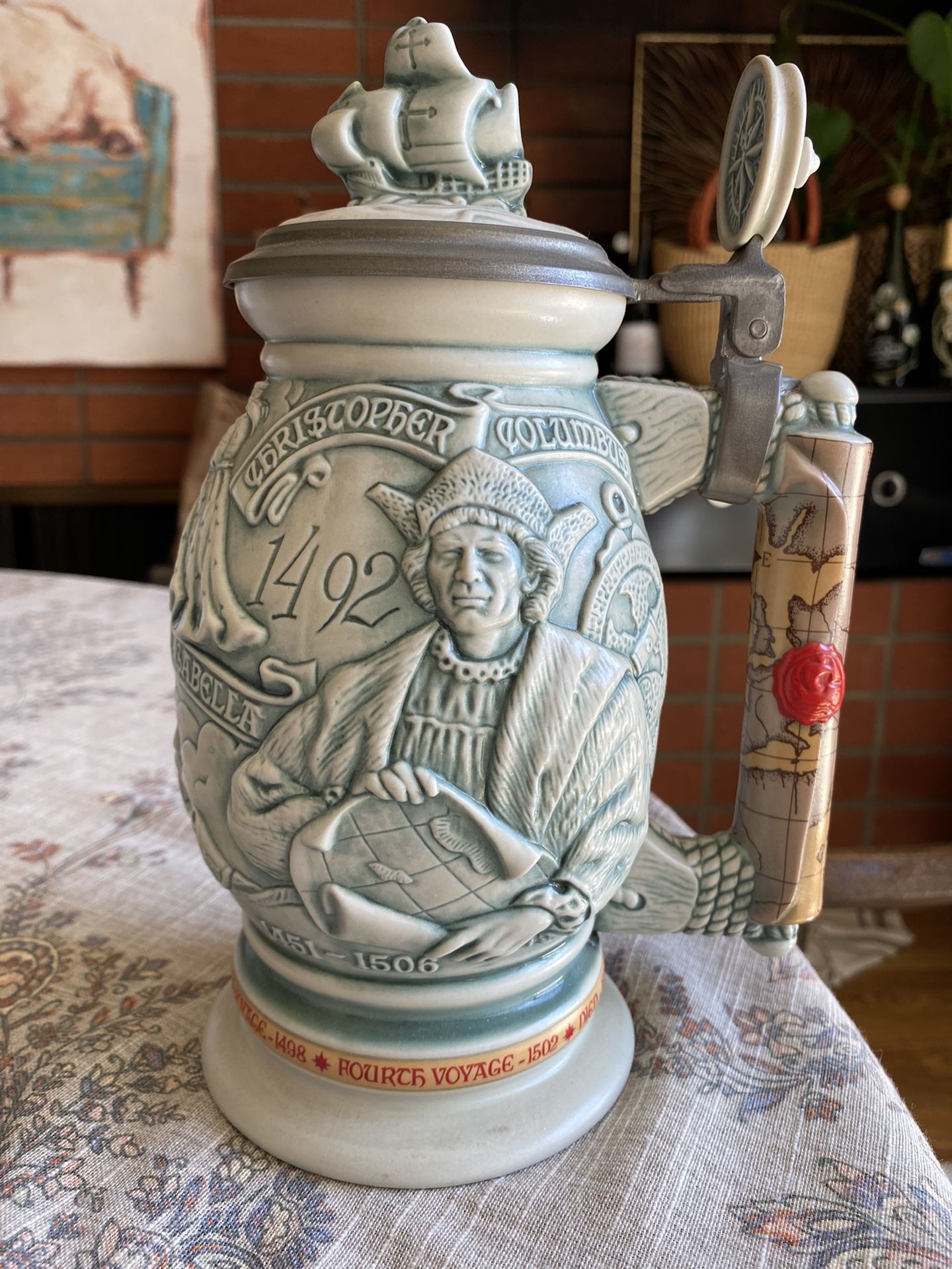 Vintage 1992 Avon Christopher Columbus New World Stein