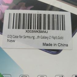 Samsung Galaxy Z Flip 5 Gold Case With Screen Protector 