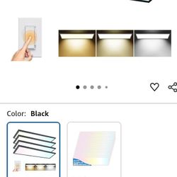 AIKVSXER 1x4 LED Flat Panel Light Surface Mount Ceiling Light Black, 5500LM 50W TRIAC 10-100% Dimmable, 3000/4000/5000k Selectable 120V LED Light Fixt