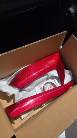C8 corvette red carbon fiber door trim