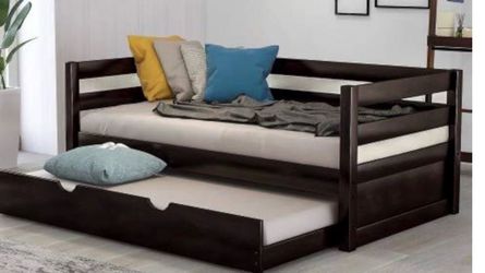 Twin Trundle Wood Bed