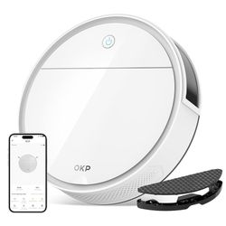 OKP Robot Vacuum and Mop K5 Pro with 5000Pa Suction, 3-in-1 Cleaning Robotic Vacuum, 180-Min Runtime, Quiet Design, WiFi/App/Alexa/Remote Control, Rob