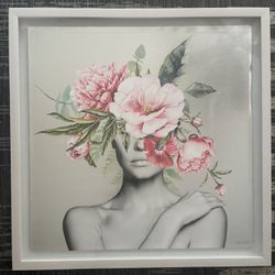 Floral Art Print In White Frame