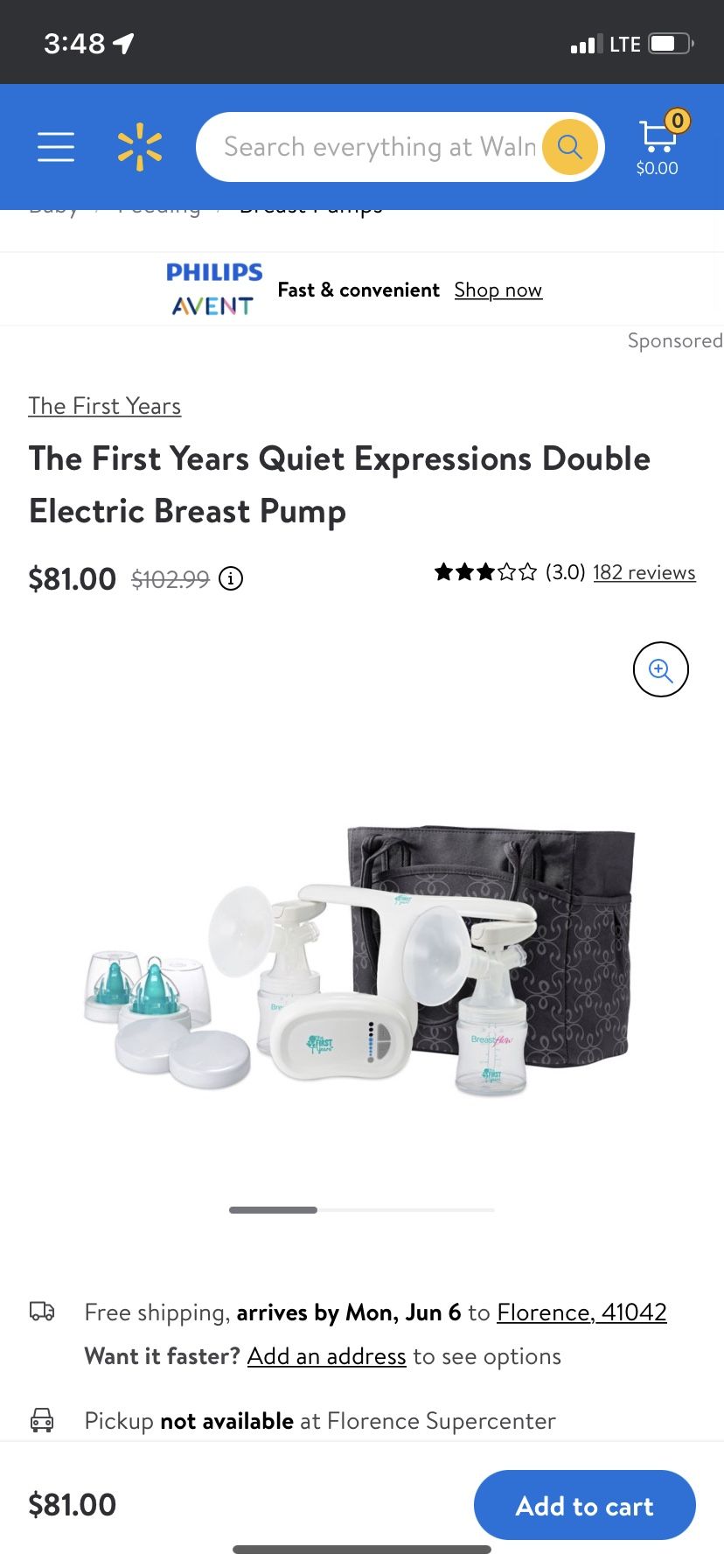 Double Electric Breast Pump w/ Carrying Case 