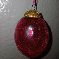 Ruby Red Heavy Glass Ornament