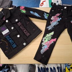 GIRLS DENIM SET SIZE 3/4 ONLY 