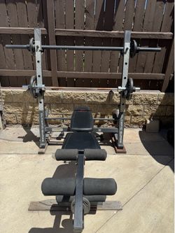 Bench/Squat Rack/ Weights