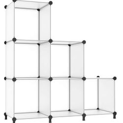 AWTATOS 6 Cube Closet Storage Shelves DIY Stackable Translucent Clothes Storage Organizer for Bedroom, Home