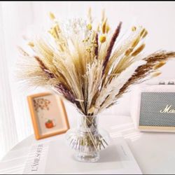 106PCS Natural Dried Pampas Grass Bouquet Boho Home Decor Bouquet Phragmites Dried Flowers Bouquet f